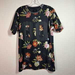 On The Byas Black Floral Mesh '00' Short Sleeves Top Men’s‎ small
